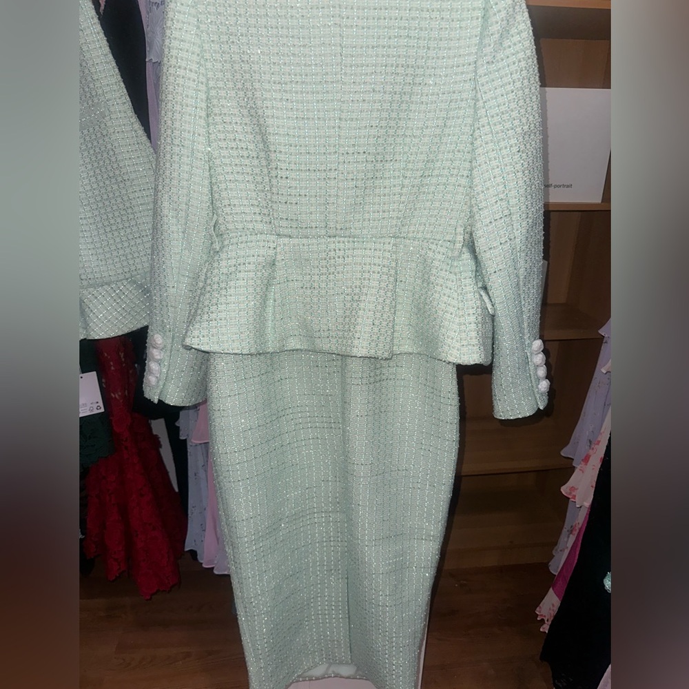 💚Self portrait mint green boucle midi dress💚 - Picture 10 of 10